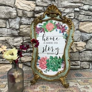 #03 Vtg Italian Florentine Baroque Hand Carved Florentia Gilt Wood Picture Frame